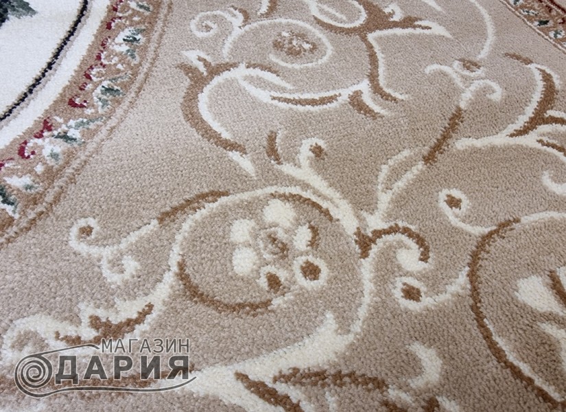 Тъкан персийски килим Blue stones 5261_beige елипса